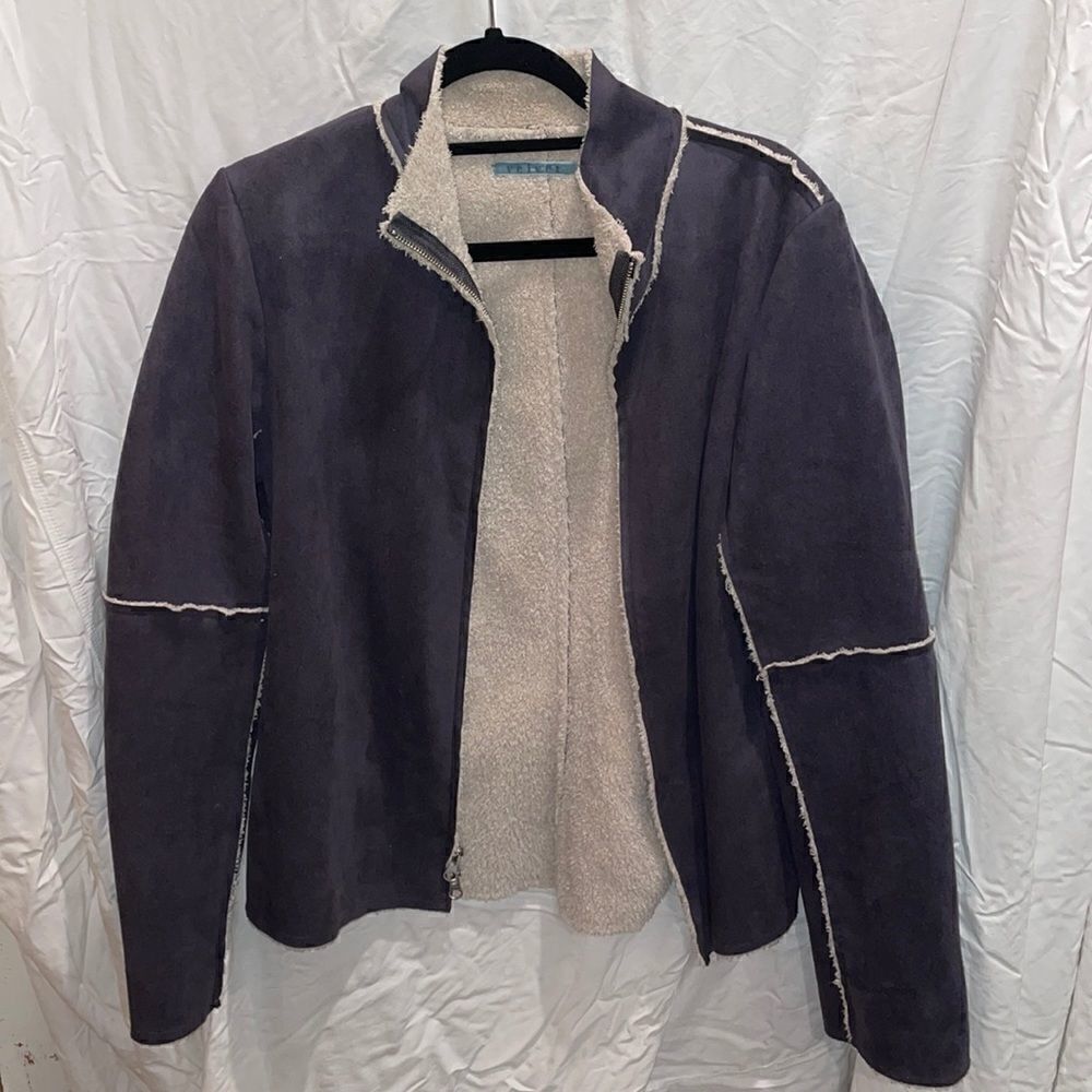 Velvet charcoal fuzzy inside jacket size S